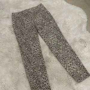 White House Black Market Animal Print Skinny Mid Rise Jeans